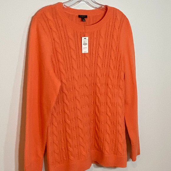 Talbot Women Cable Knit Cotton Mix Scoop Neck Sweater Petite US L - Picture 4 of 9